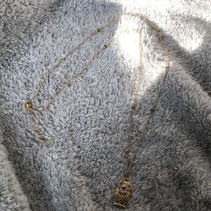 Gold owl necklace